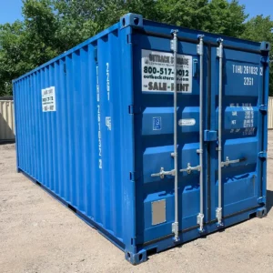 20′ x 8′ x 8.5′ Tall– Wind and Watertight Off Rent Used Shipping / Storage Container – Blue