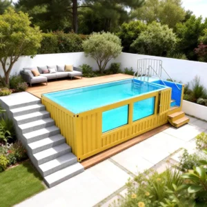 20ft Luxury Container Swimming Pool with Glass Viewing Panel