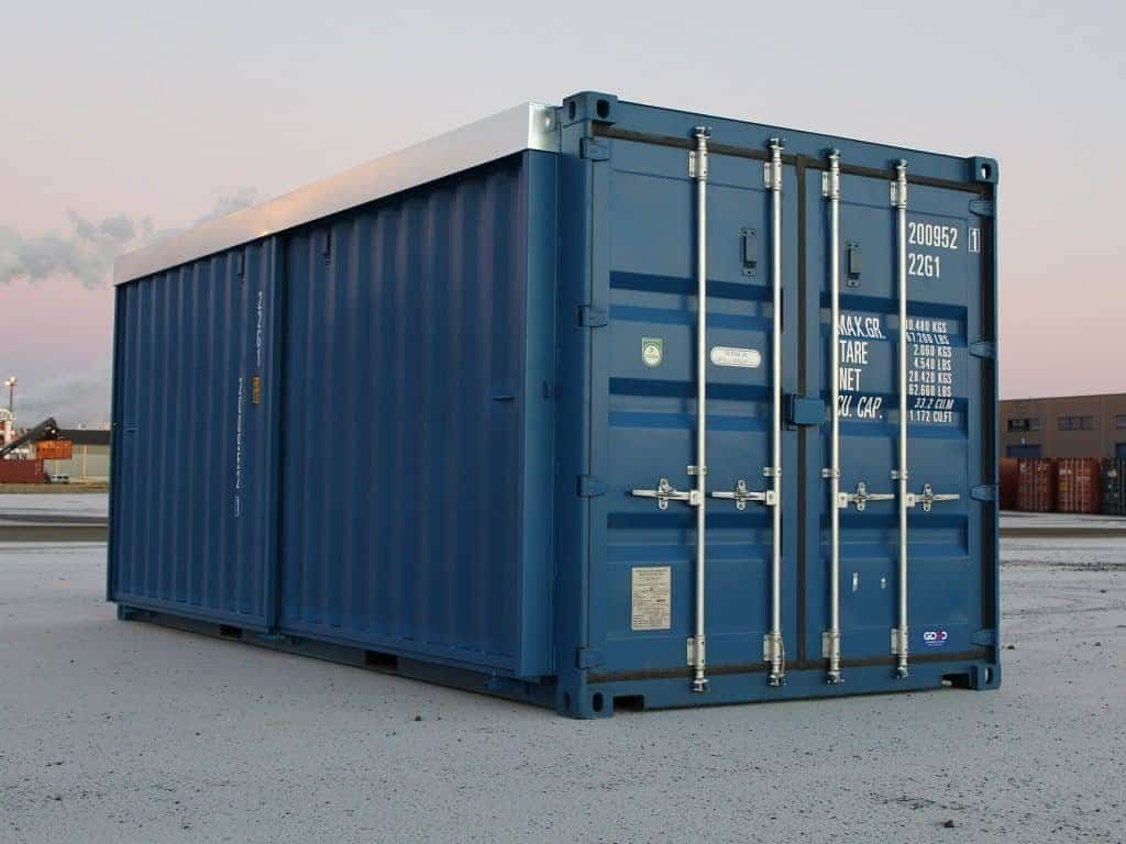 20ft High Cube Container (9′ 6″ high) suitable for IBC storage Sliding Door