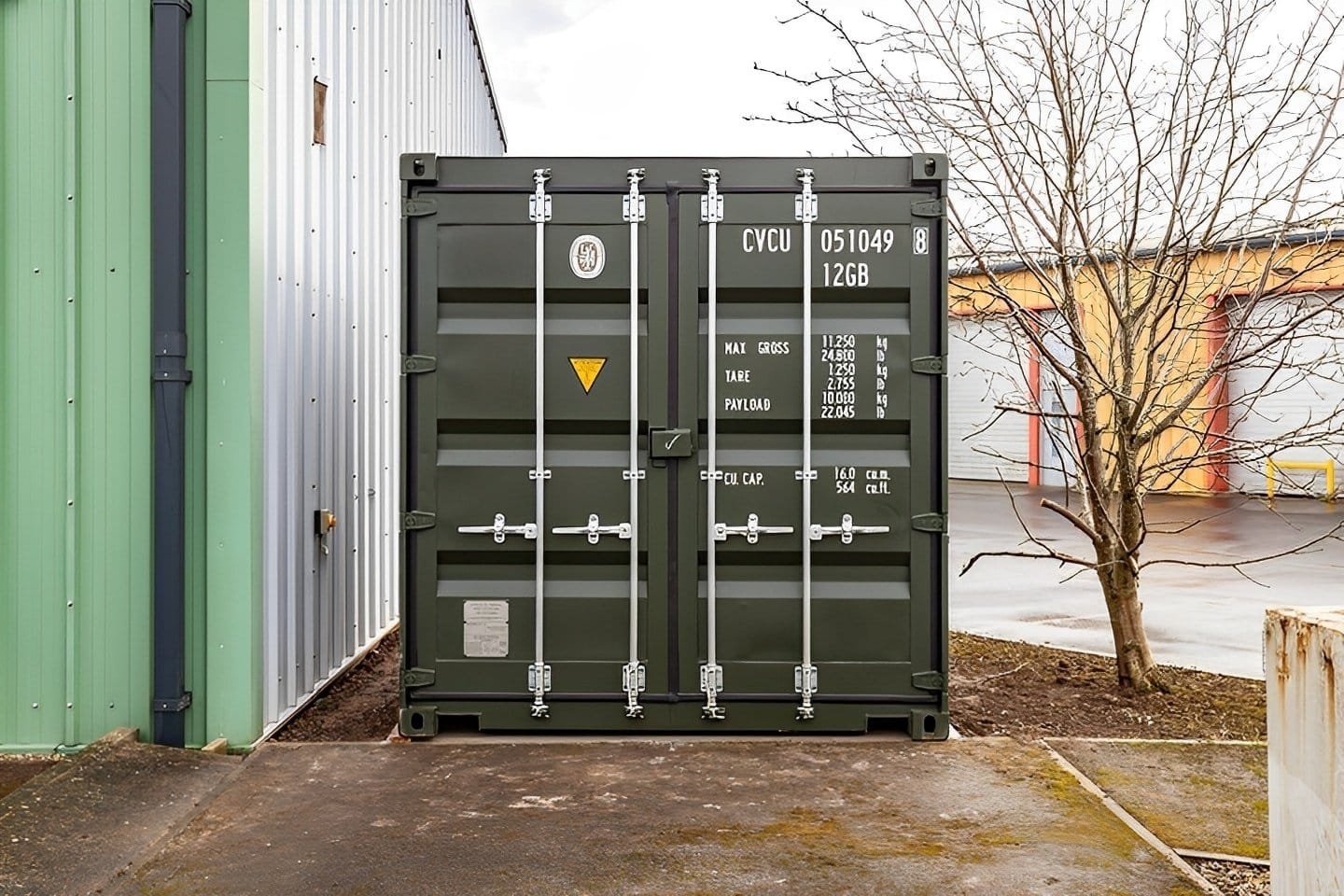 Heavy-Duty 10ft x 8ft One-Trip Green Steel Shipping Container - Image 6