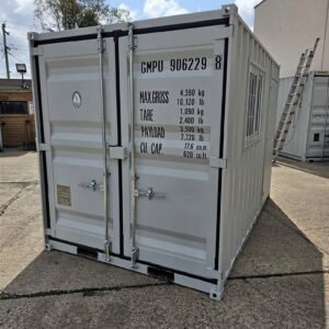 12ft Steel Shipping Container with Side Door, Rear Door & Window