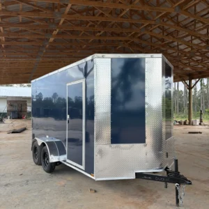 7×14 Tandem Axle Indigo Blue Enclosed Cargo Trailer – Collins Custom Cargo