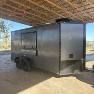 7x16TA Coast to Coast Gray Blackout Concession Trailer for Sale