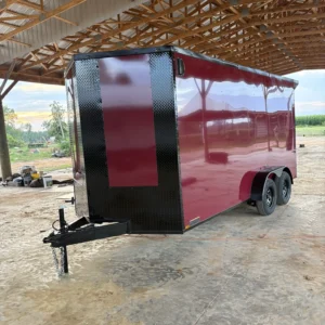 7×16 Tandem Axle Brandy Wine Blackout Enclosed Cargo Trailer – Collins Custom Cargo