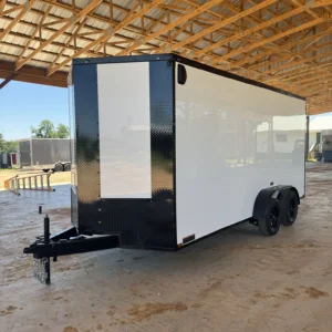 7×16 Tandem Axle White Blackout Enclosed Cargo Trailer – Collins Custom Cargo