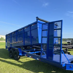 7x22TA2 Titan Pro Series Dump Trailer Royal Blue with 4ft Equipment Deck