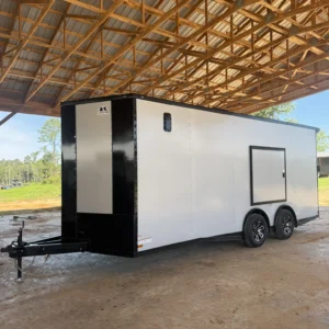 8.5x20TA2 Titanium Cargo Silver Blackout Race Trailer for Sale