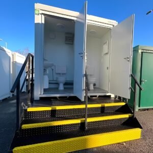 1+1 Portable Toilet Block with 630 Gallon Steel Stepped Effluent Waste Tank