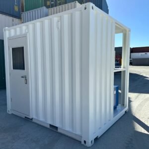 10ft Modified Shipping Container with Air Conditioning - White Corten Steel Portable Container